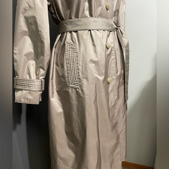 Fleet Street Trench Rain Coat Long Sleeve Beige Woman Size 10 - Picture 8 of 11